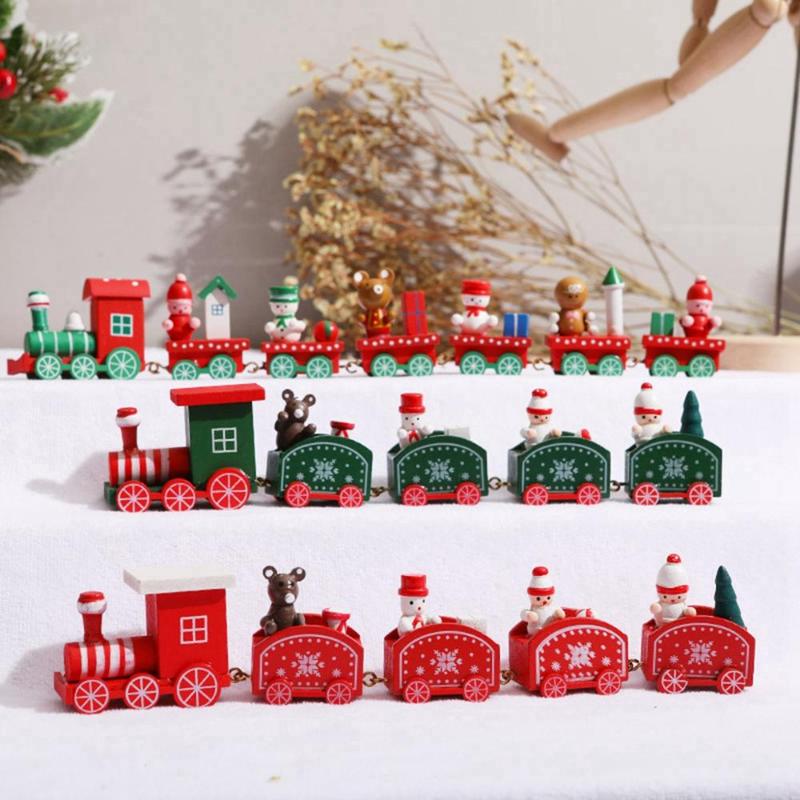 

Wooden Merry Christmas Train Ornament Christmas Decoration For Home Santa Claus Gift Table Deco Navidad Xmas Noel 2021 New Year