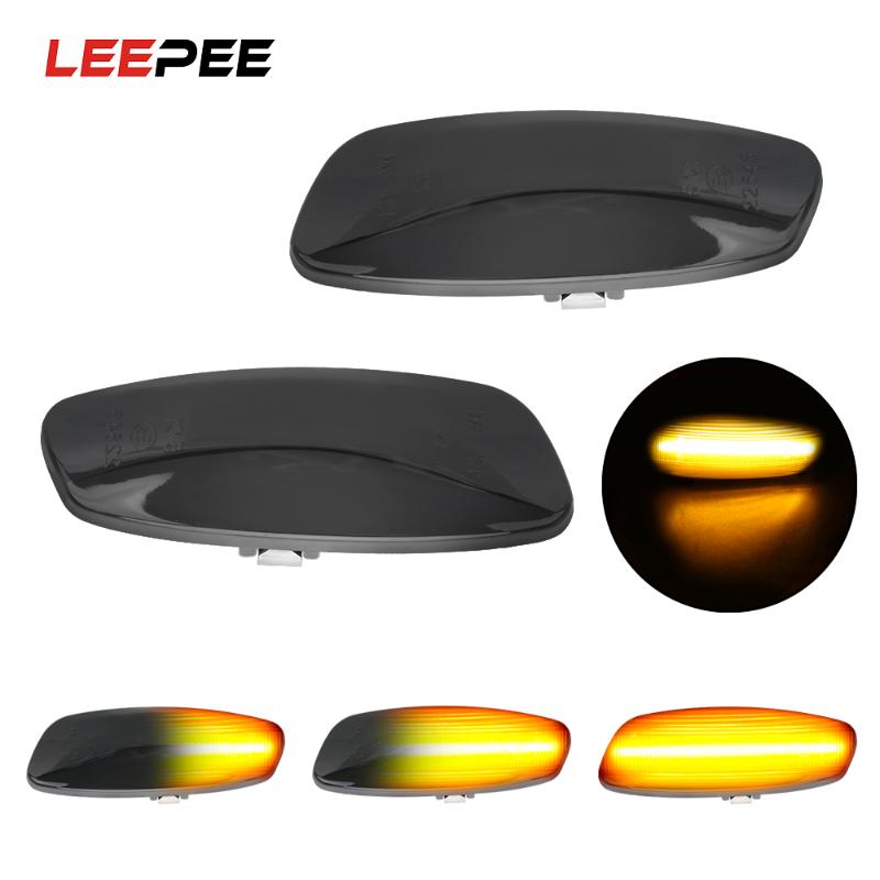 

LEEPEE 1 Pair Signal Lamp Turn Signal Light Blinker Light LED Car Dynamic Side Marker For 308 207 3008 5008, As pic