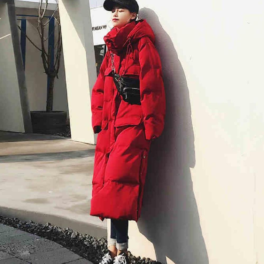 

Bella philosophy 2020 women Solid Down Cotton Jacket female Winter Fashion Hooded Thicker Parkas pocket Warm Oversize Coat, Black
