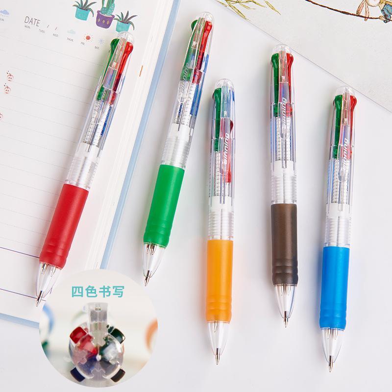 

2pcs 4 color creative plastic ballpoint pen school office supplies gift stationery color refill1, Random