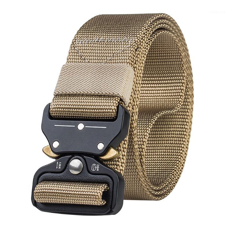 

Waist Support Nylon Fabric Wear-resisting Tactical Belt Accessories Adjustable Flexible Front Buckle Lightweight Unisex Daily1, Black