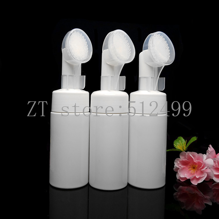 

100/120/150ml Portable Foaming Bottle Froth Pump Soap Mousses Liquid Dispenser Foam Bottles with Massage Brush Head Tube