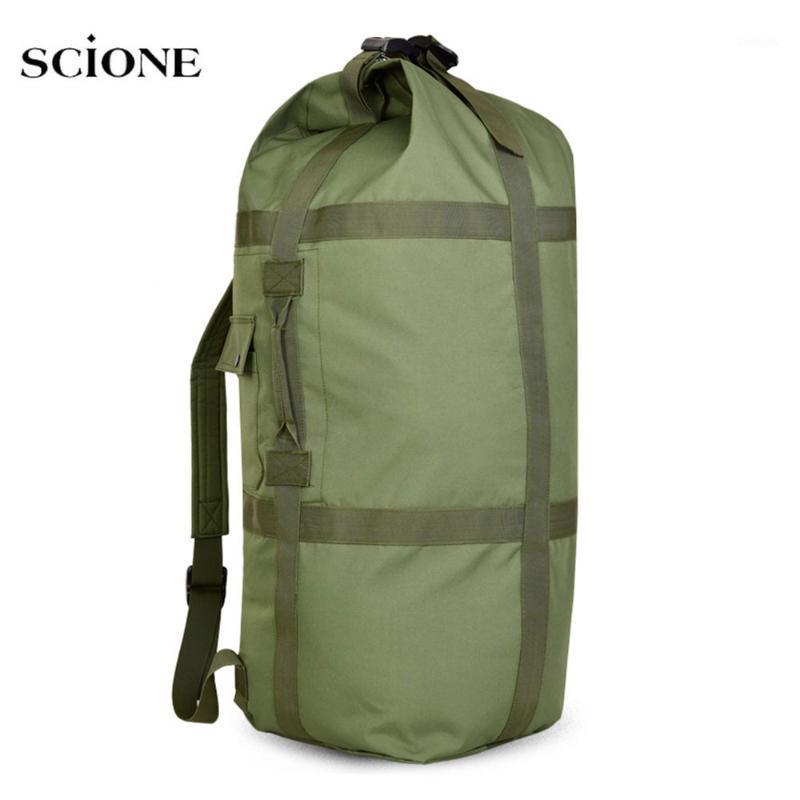 

80L Tactical Mountaineering Bag Men Hiking Camping Backpack Outdoor Sports Travel Bag Fishing Trekking Rucksack X135A1, Brown