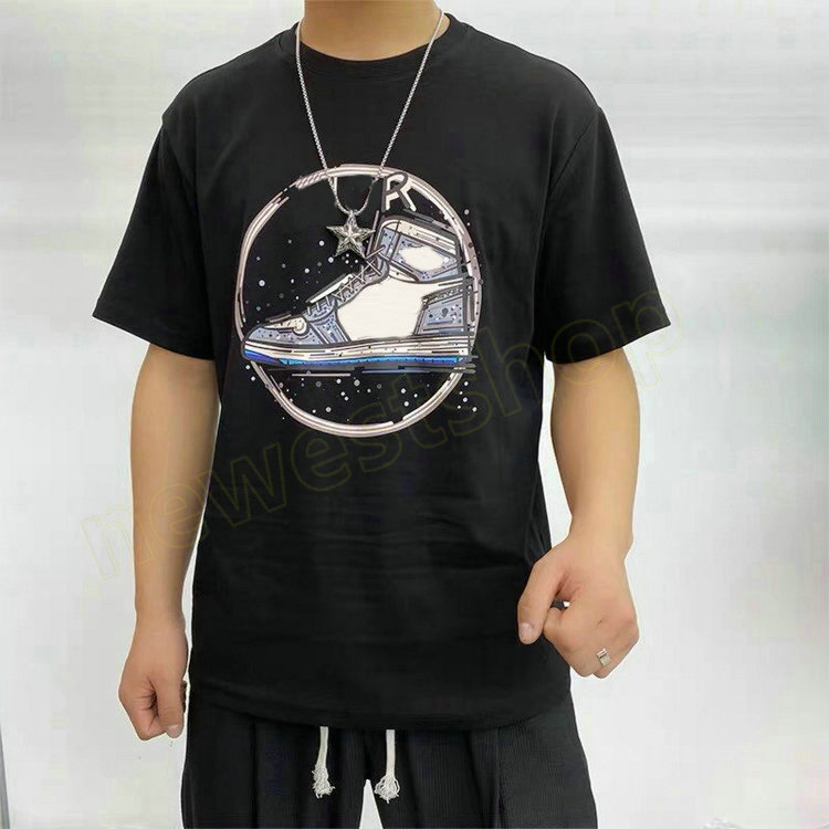 

2021 mens t shirts Spring Europe men shoes print t shirt Fashion letter printing t-shirts High Quality designer Women Street Casual tee, Black