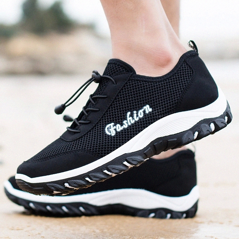 

Summer Breathable Mesh Shoes Men Fashion Men Casual Shoes Outdoor Walking Sneakers Elastic Laces Comfortable Man Footwear #VS7h