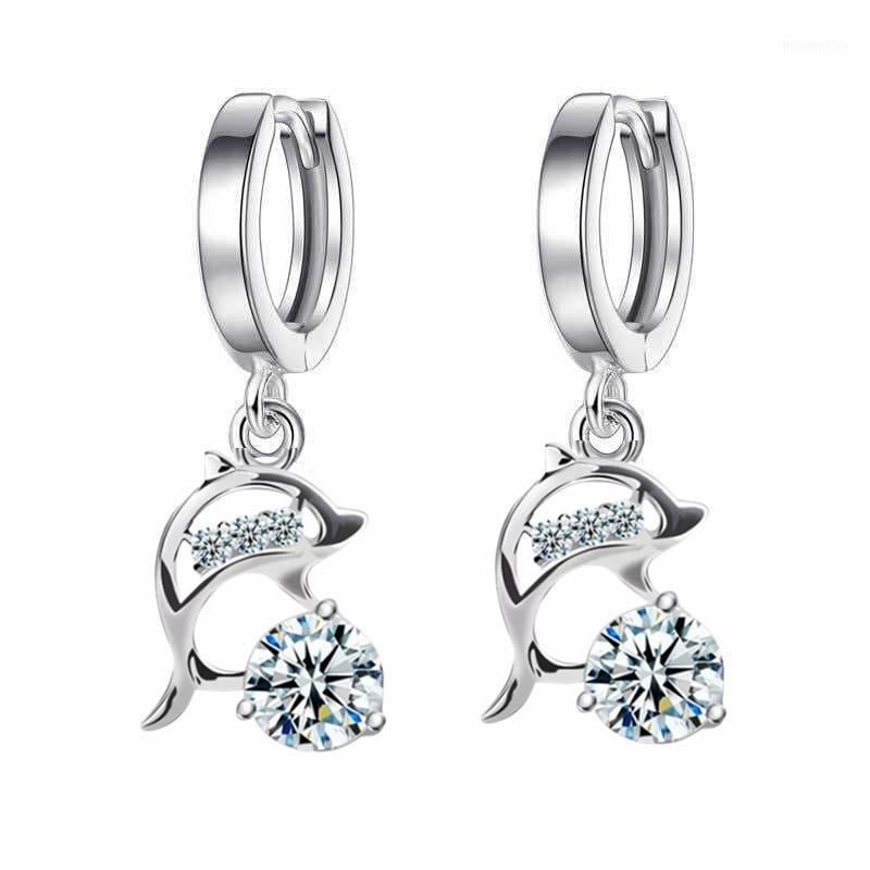 

Cubic Zirconia Long Cute Dolphin Earrings Fashion Rhinestone Ear Jewelry Party Girlfriend Valentine's Day Gift1