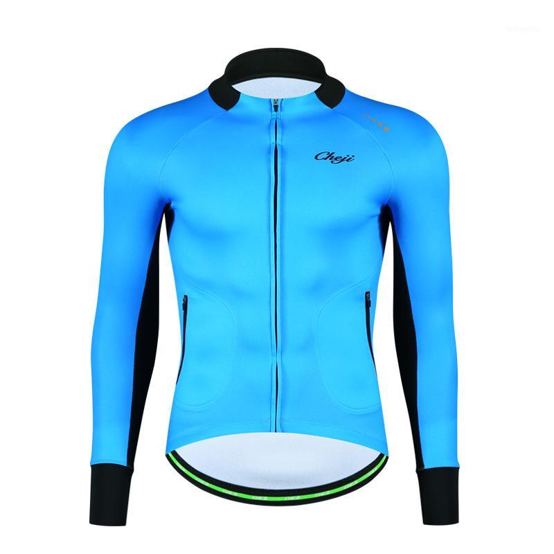 

CHEJI Thermal Fleece DH MTB Bicycle Jerseys Winter Windproof Warm Cycling Jackets Long Sleeve Mountain Bike Road Bike Clothes1, Black