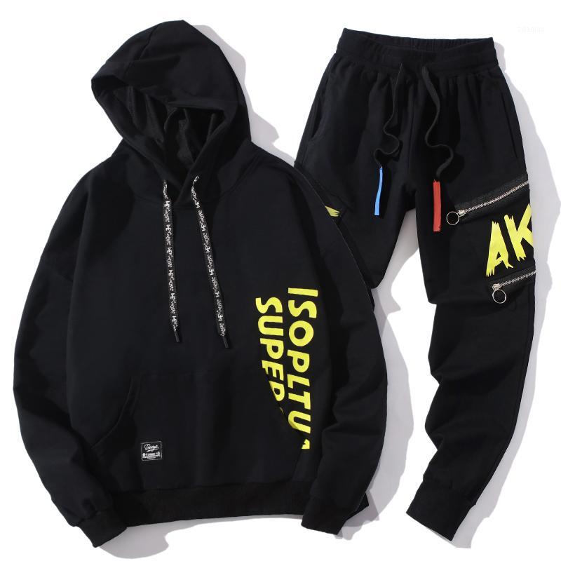 

Hoodie 2pcs set Tracksuit Men Sportswear Sets Hoodie+Pants Sporting Suit Casual Black White Sweatshirts Outfit Jogging Homme1