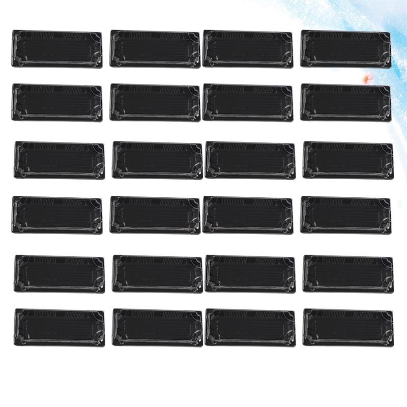

50PCS Disposable Sushi Carry Out Box Fruit Cake Packing Container Take Out Boxes (Black