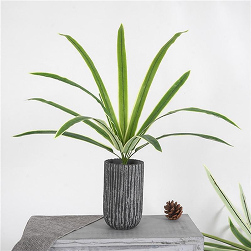 

Artificial Flowers with Leaf Green Grass Plastic Plants Fake Leaf Foliage Bush for Home Wedding Decoration Party Supplies