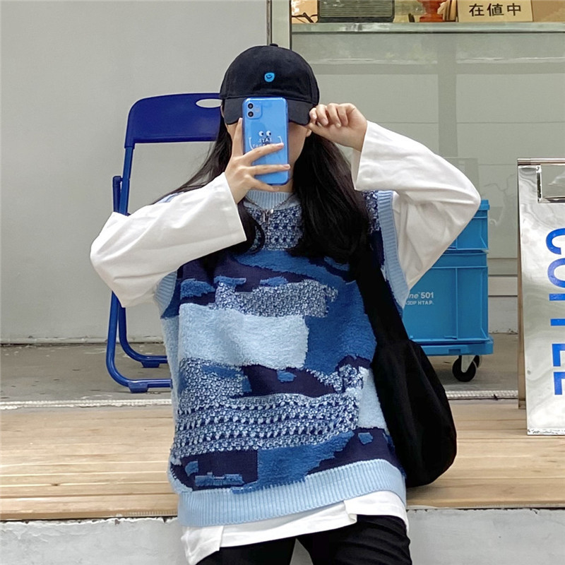 

2021 New Mod 2 Parts Defines Women Waistcoat White Shirt Women's Fashionable Clothes Matching Sets Clothing Upper Garments XZW9, Blue