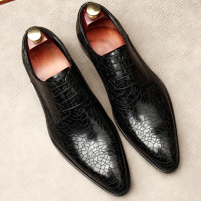 

Spring / Autumn Men Genuine Leather Formal Men Shoe Brand Oxford Mens Party Shoes Fashion New Luxury Dress Shoes Brogue, Black