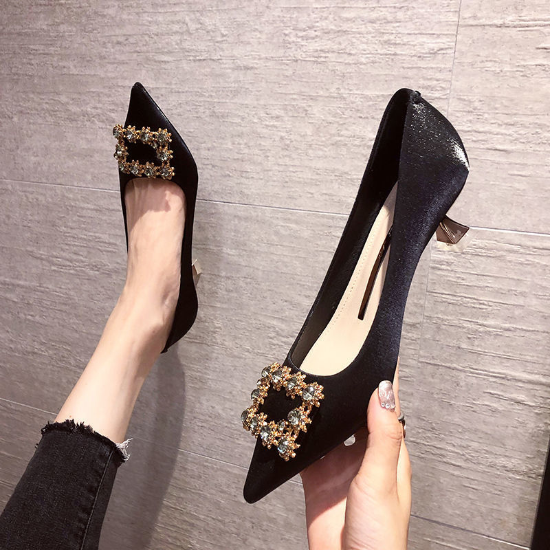 

2021 Fashion Women Pumps Sexy Stiletto High Heels Women Pumps Lady Shoes Point Toe Mules High Party Wedding Pump Drop Shipping, Black