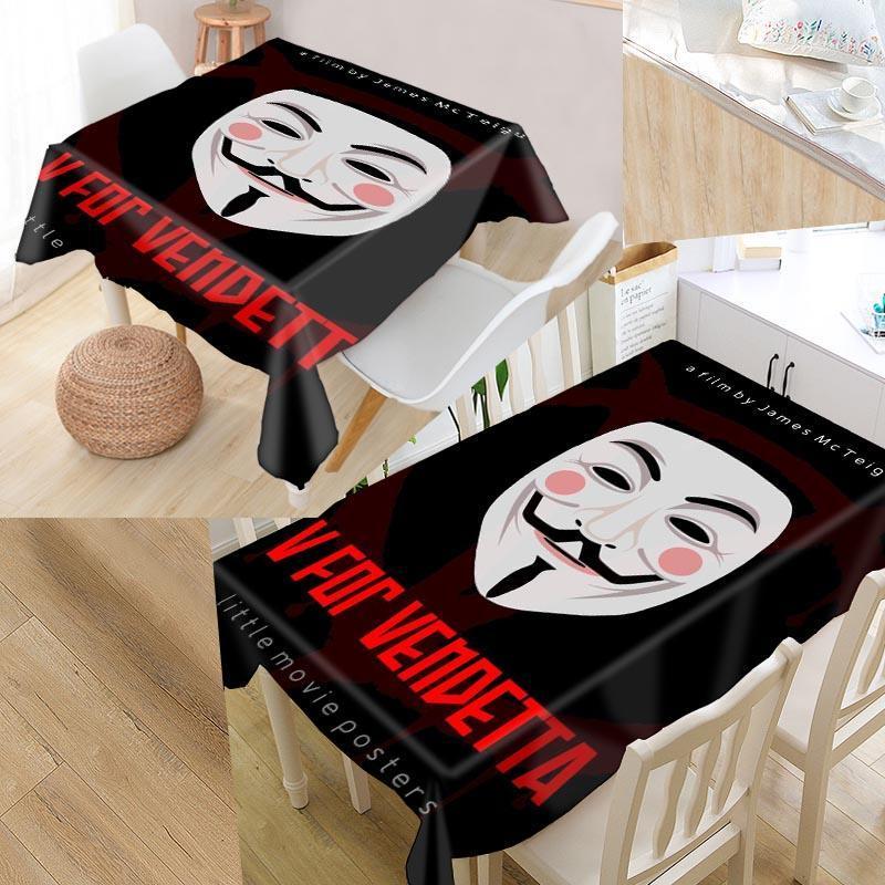 

V For Vendetta Custom Table Cloth Oxford Print Rectangular Waterproof Oilproof Table Cover Square Wedding Tablecloth1
