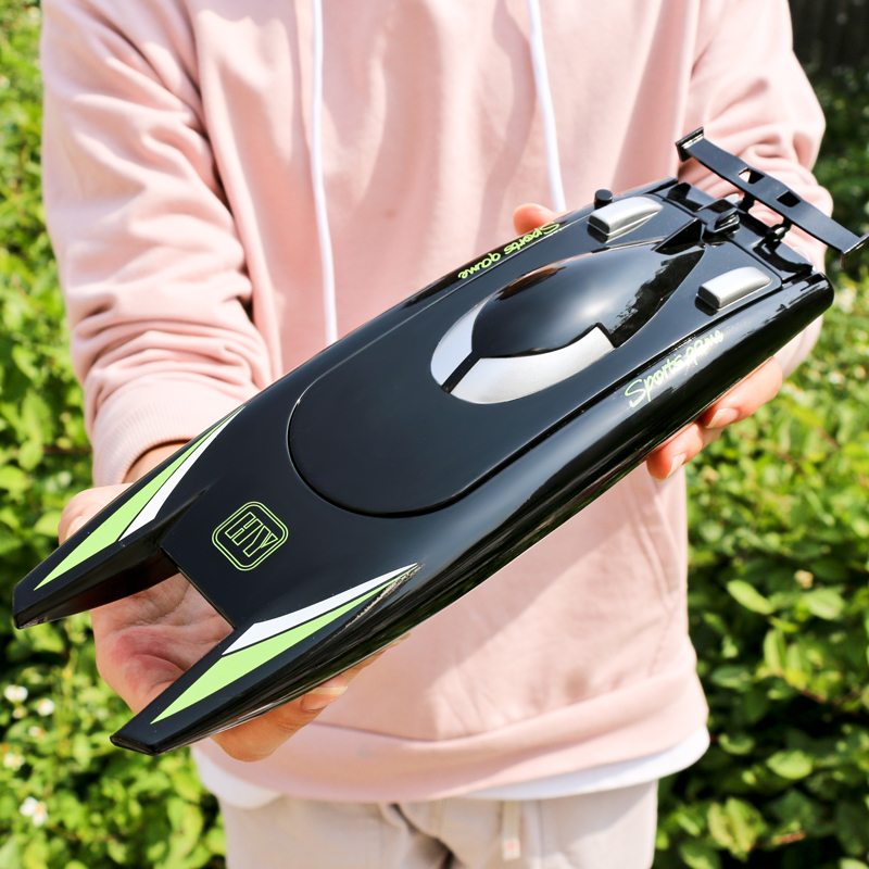 

High Speed Boat Yacht Children Competition Boat Long Flight Time Remote Control Boat Gift Water Toy For Kids, Gray