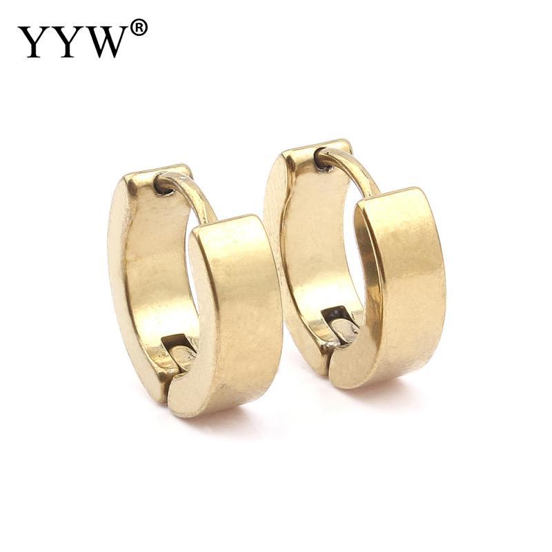 

1 Pair Cool Mens Stainless Steel 3 Colors Black Hoop Earrings Small Round Loop Circle Earrings for 2020 fashion jewelry gift