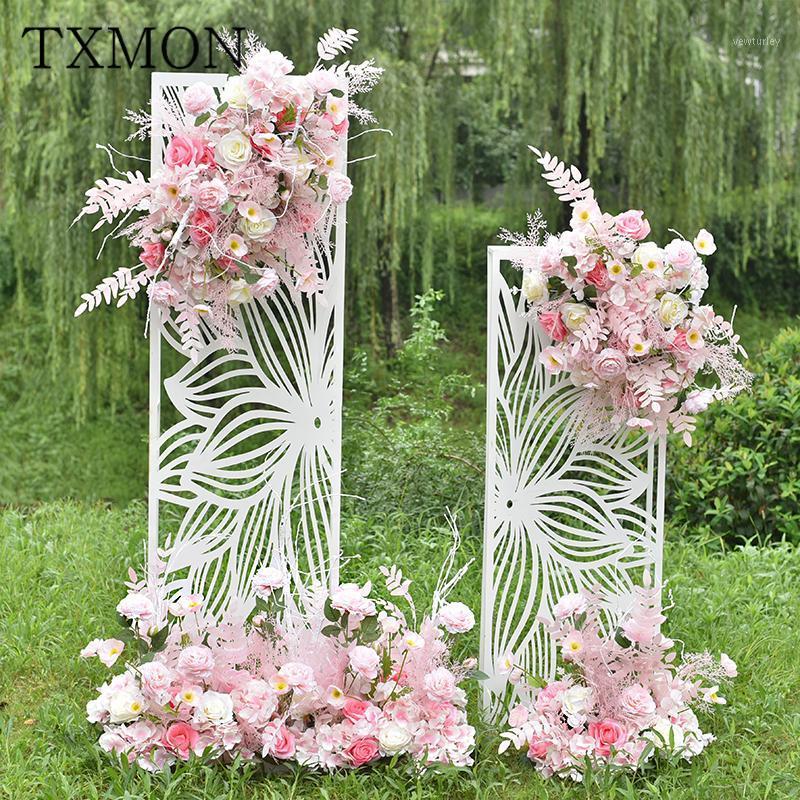 

New Outdoor Wedding Decoration Artificial Row Flower Art Hotel Background Decoration Window Photography Flower Arrangement Props1, Red d
