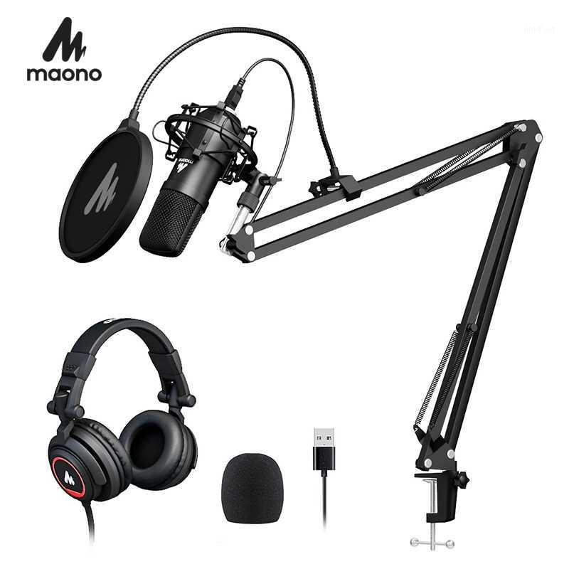 

MAONO A04H USB Microphone with Headphone Set 192kHz/24 bit Vocal Condenser Cardioid Podcast Mike for Mac and Windows1