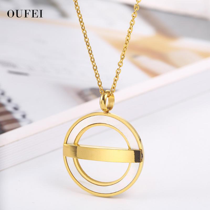 

OUFEI Stainless Steel Necklace golden Women's Personalized Jewelry 2020 Necklace Women's initial fashion Pendant