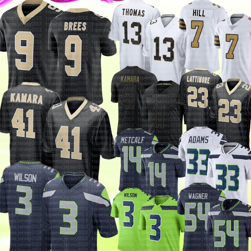 

9 Drew Brees 41 Alvin Kamara Jersey 3 Russell Wilson DK Metcalf Jersey Jamal Adams Michael Thomas Taysom Hill Marshon Lattimore Bobby Wagner