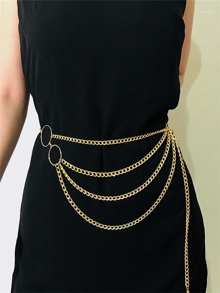 

Women Metal Waist Belt Thin Chain Gold Silver O Ring Elegant Ladies for Shirt Dress Classy Trendy Accessorie All Match Wholesale1