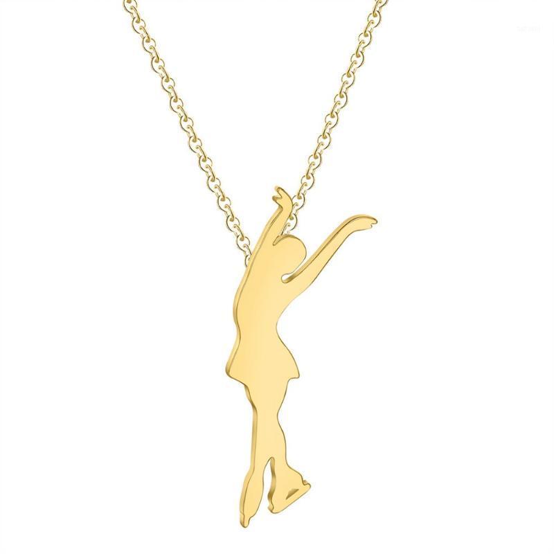 

wholesale 12 pcs/lot new arrival fashion jewelry items delicate figure skating pendant necklace1