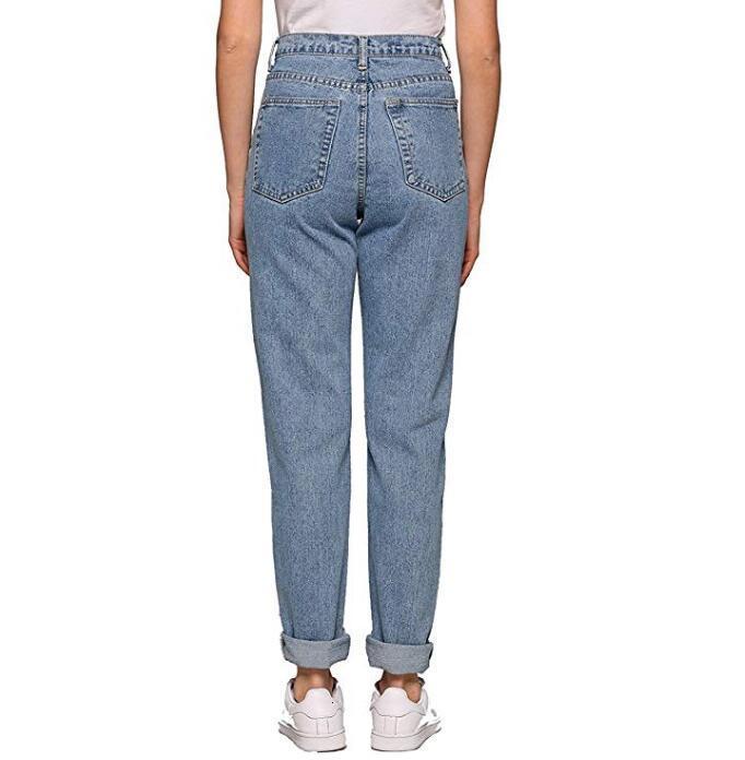

Boyfriend's Brem Pants for Women Mother High Waist Vintage Casual Korean Fashion Ladies Loose Cowboy Jeans Plus Size Nm4v, Blue