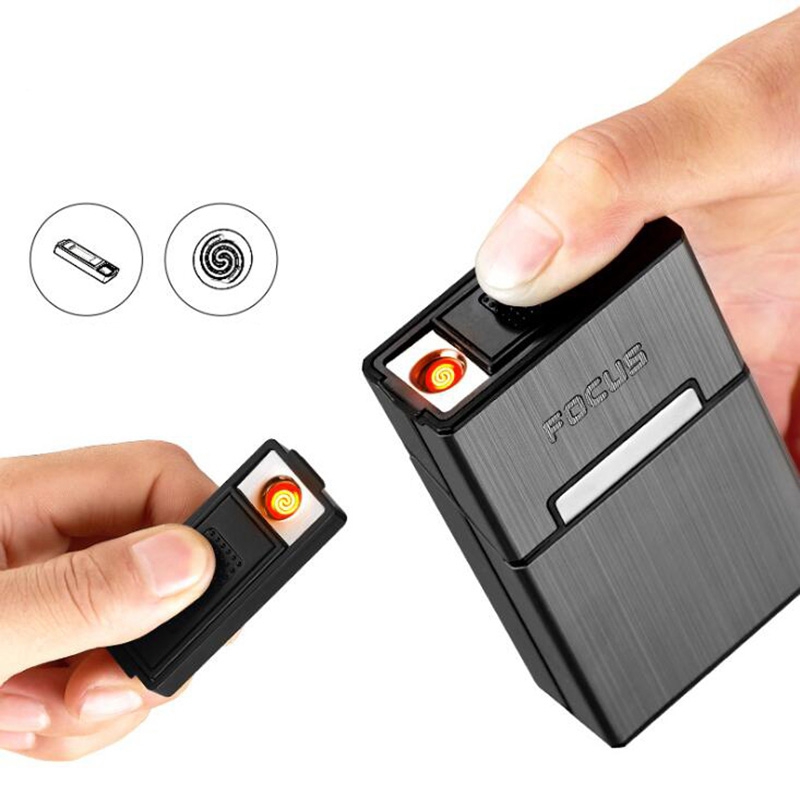 

Latest Colorful Cigarette Case Removable USB Lighter Kit Shell Plastic Aluminum Innovative Design Smoking Storage Stash Box Container
