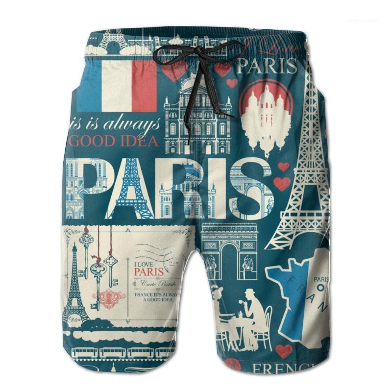 

Men Beach Shorts Quick-drying Men Swimming Trunks Paris Seamless Pattern Swimwear Swimsuit Beachwear Beach Bathing Shorts1, White