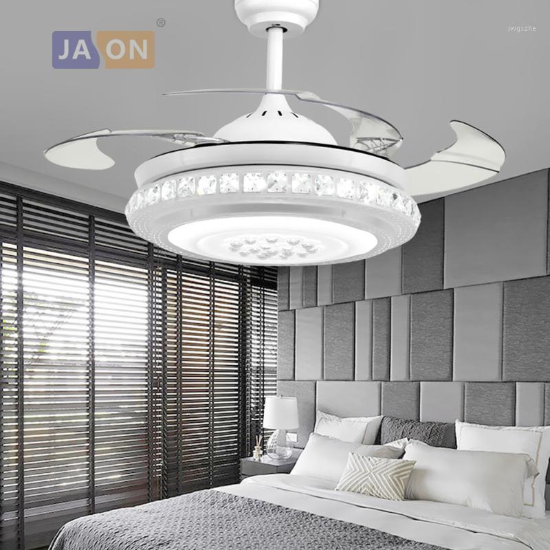 

LED Modern Alloy Crystal Acryl ABS White Ceiling Fan.LED Lamp.LED Light.Ceiling Lights.LED Ceiling Light.For Foyer1