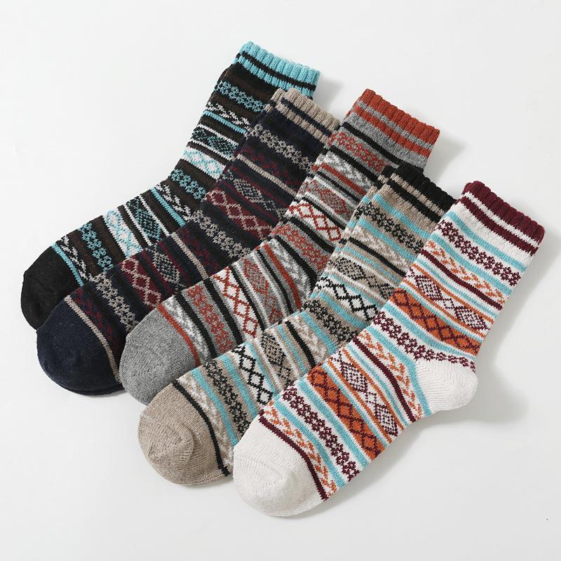 

Sports Socks 5 Pairs Of Thick And Rich Wool Soft Casual Socks Warm For Men's Winter War Sportswear Accessories1, 04