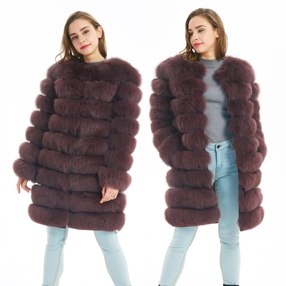 

2021 New Female Natural Skin Real Fox Winter Jacket Women's Leather Vest Fashion Girls 7ARI, Short vest-5.