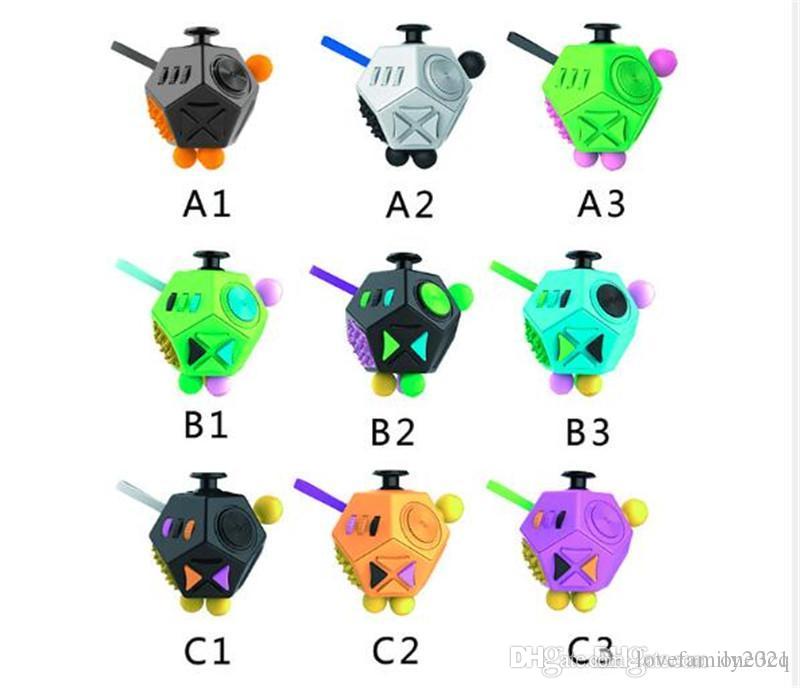 

Wholesale 180PCS/Lot 12 surface Fidget Cube Stress Relief Squeeze Fun Decompression Anxiety Toys Boredom silicone Magic Cube Toys busy Gift