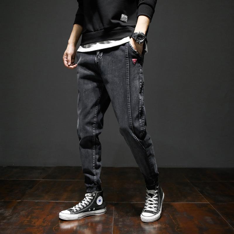 

Prowow Autumn Fashion Men Jeans Japanese Vintage Designer Denim Cargo Pants Spliced Harem Trousers Hip Hop Jeans Men Joggers, Black