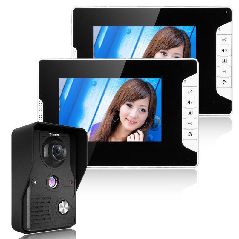 

MOUNTAINONE 7 Inch Video Door Phone Doorbell Intercom Kit 1-camera 2-monitor Night Vision with IR-CUT HD 1000TVL Camera1