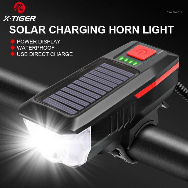 

X-TIGER Solar Power Bicycle Horn Light Bicycle Light USB Rechargeable Rainproof Horn Bell Multifunctional Bike Lights1