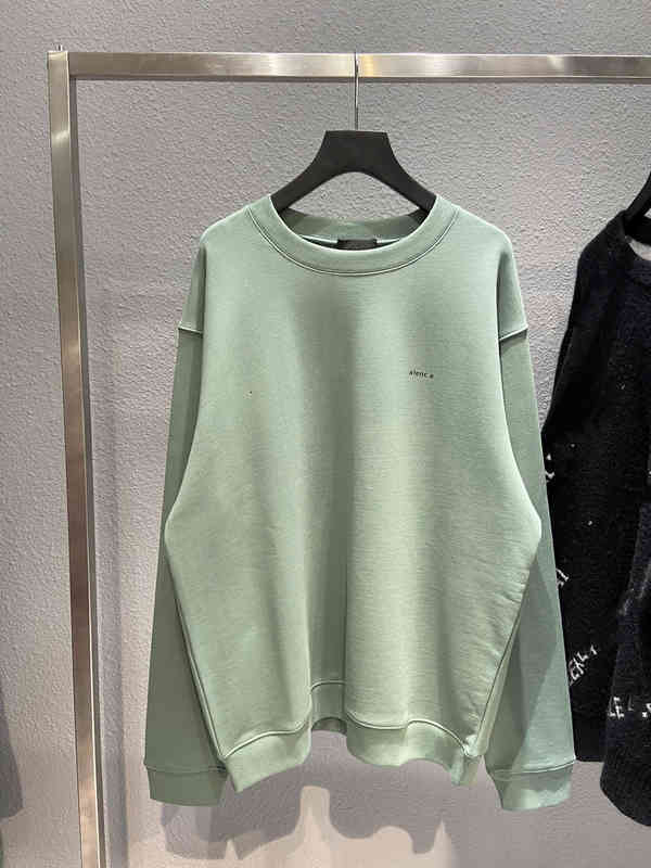 

Men's Hoodies & Sweatshirts Correct version Paris B family small letter men's and women's lovers loose round neck Terry Pullover CBNK, White