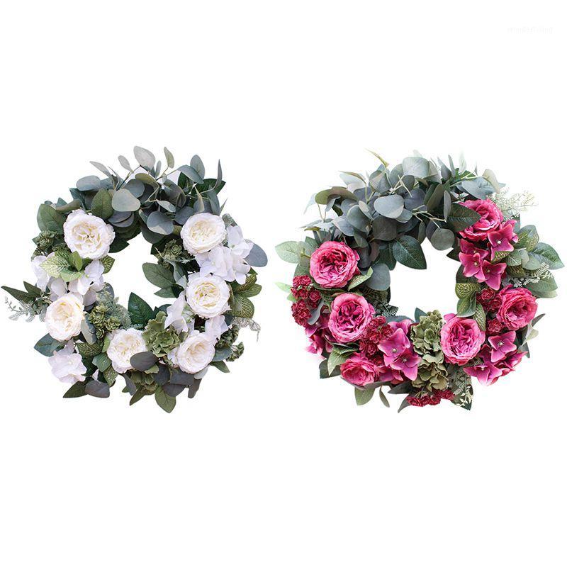 

Valentine's Day Wall Decoration Artificial Wreath Beautiful Simulation Rose Hydrangea Rose Wreath Round Wedding Party1, A5