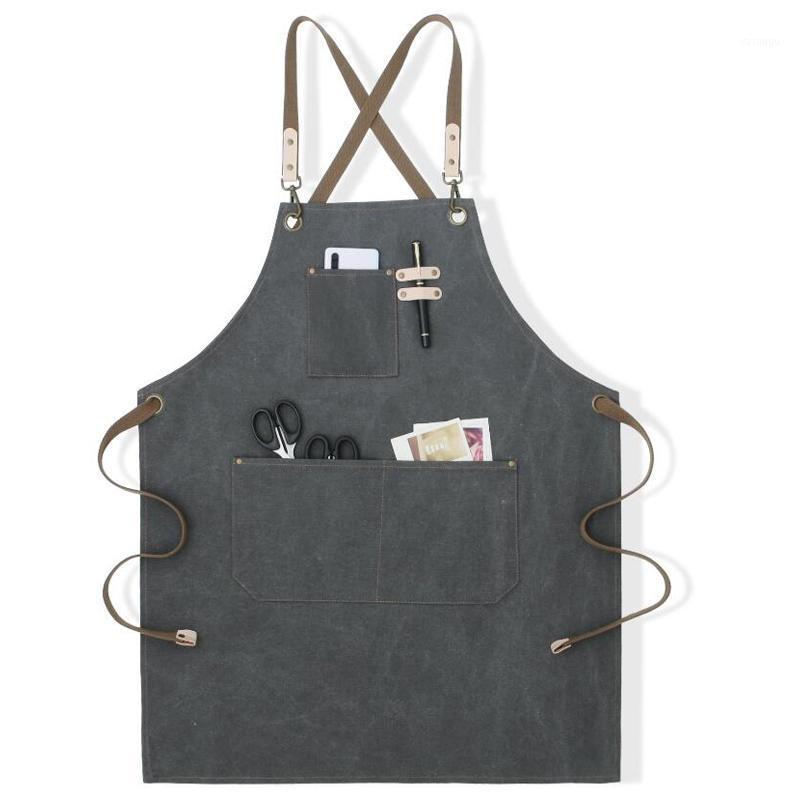 

Coffee shop apron florist hairdresser Japanese style restaurant bar canvas work clothes men and women apron1