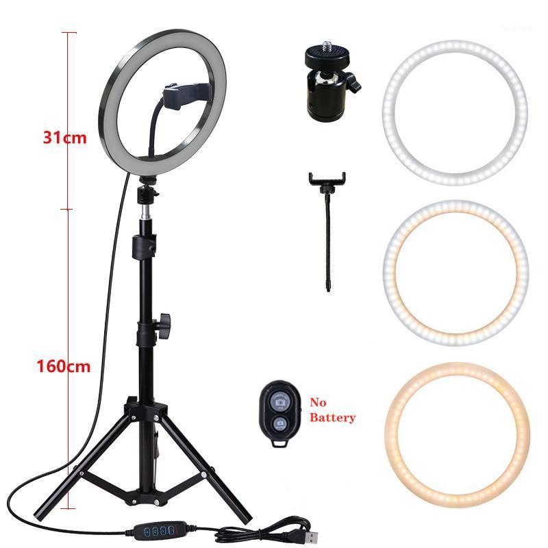 

26cm USB LED Light Ring Photography Flash Lamp With 160cm Tripod Stand For Makeup Youtube VK Video Dimmable Lighting1