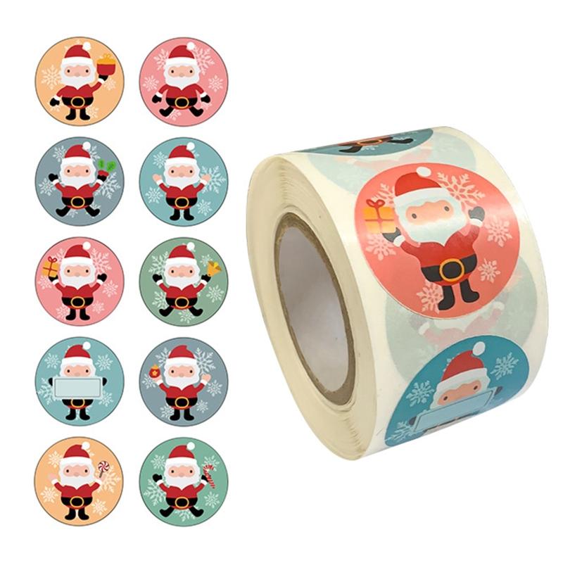 

500pcs Handmade Christmas Santa Claus Stickers Baking Box Seal Label Wedding Gift Package Envelope Stationery Sticker