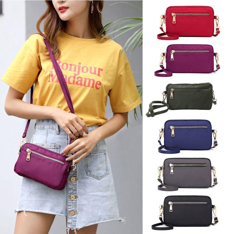 

Nylon Small Crossbody Bags Waterproof Shoulder Bag Satchels Cell Phone Wallet Purse Bag for Women 28GD, Red