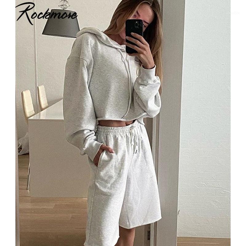 

Rockmore Drawstring Autumn Womens Tracksuit Set Plus Size Shorts Long Sleeve Hoodie Casual Two Peice Set For Women 2 Pieces Sets1