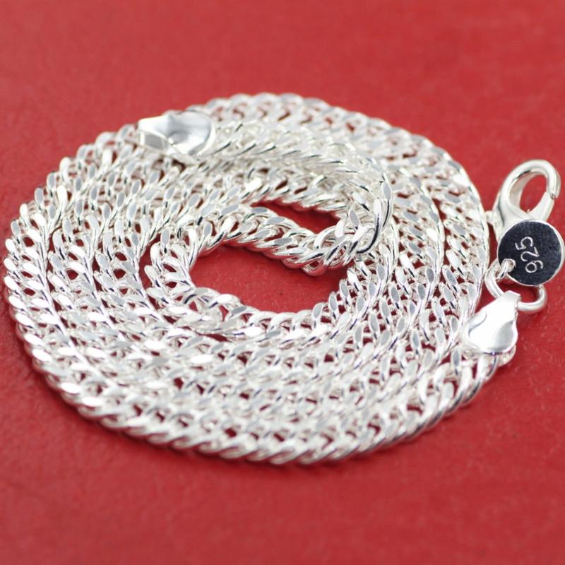 

wholesale silver 5mm wide Men's Necklace 20inch Free shipping, silver plated men chain necklace,FASHION JEWELRY 20inch