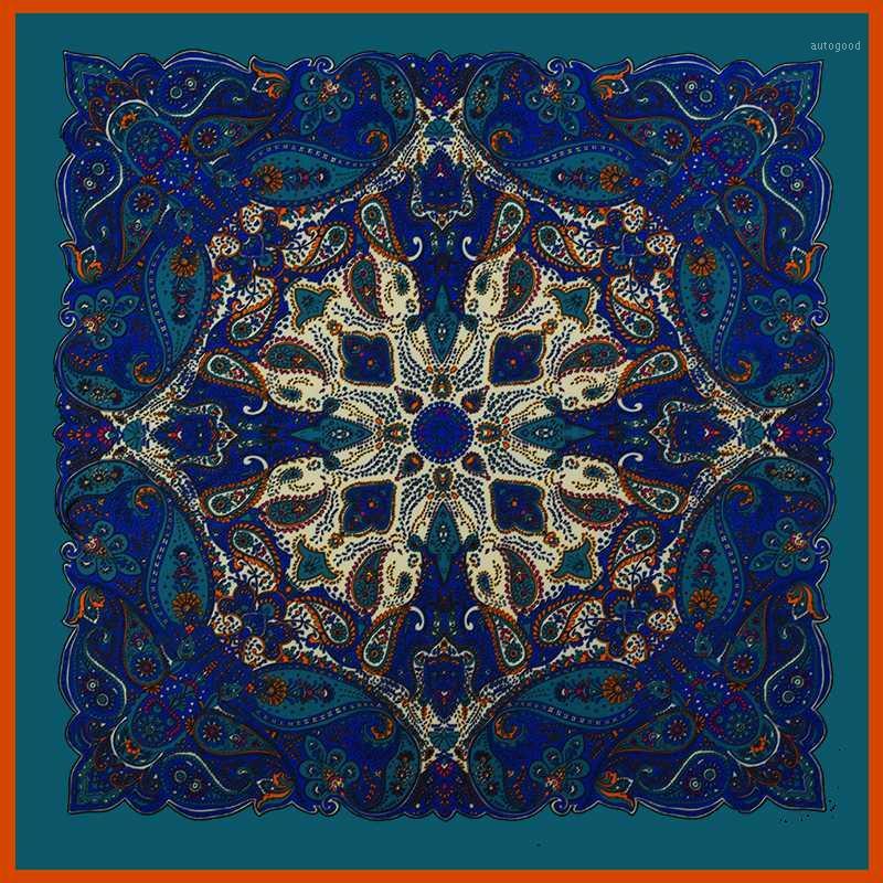 

Scarves Square Silk Scarf For Women 2021 Ladies Female Hijab 100*100cm1