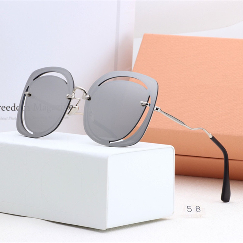 

2021 New Luxury Fashion Women Cat Eye Round Brand Designer Sunglasses Polarized Retro Male Laminated Frame Sier Nzhn