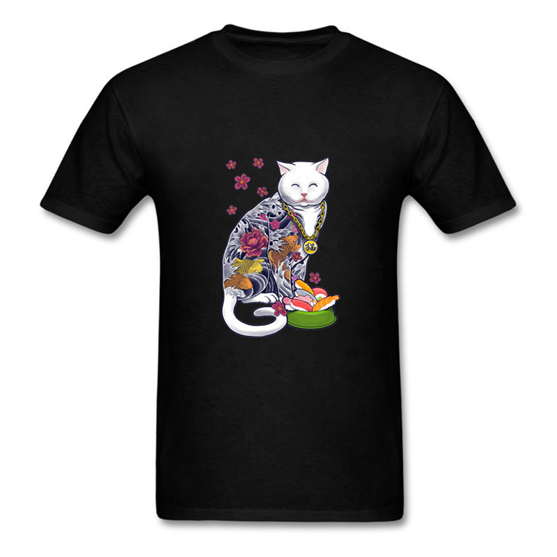 

Funny Summer Cool Tshirt The Godfather of Cats Mob Cat Yakuza Kitten Black T-shirt Men Short Sleeve Tshirt Inspired Design Shirt X1214, 15