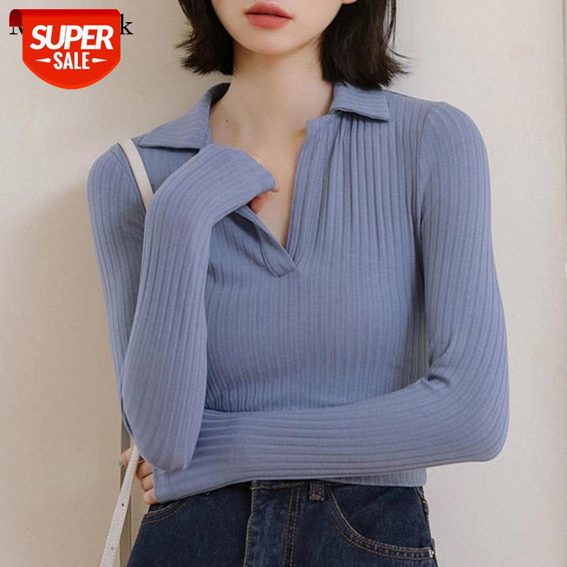 

Autumn Long Sleeve Cotton Blouse Women 2021 New V-Neck Pullover Womens Blouses Slim White Shirt Women Casual Tops Mujer 11198 #Er2s
