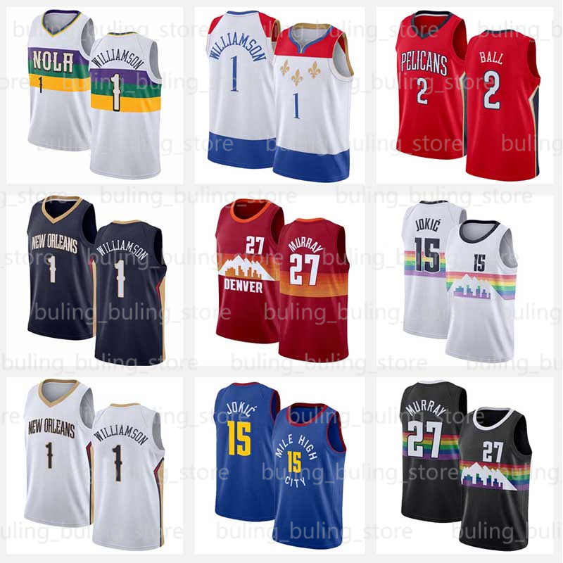 

Zion 1 Williamson Jersey 15 Jokic Jamal 27 Murray Nikola City Lonzo 2 Ball 2020 2021 Mens White Basketball Jerseys 20 21, 2020 new jersey