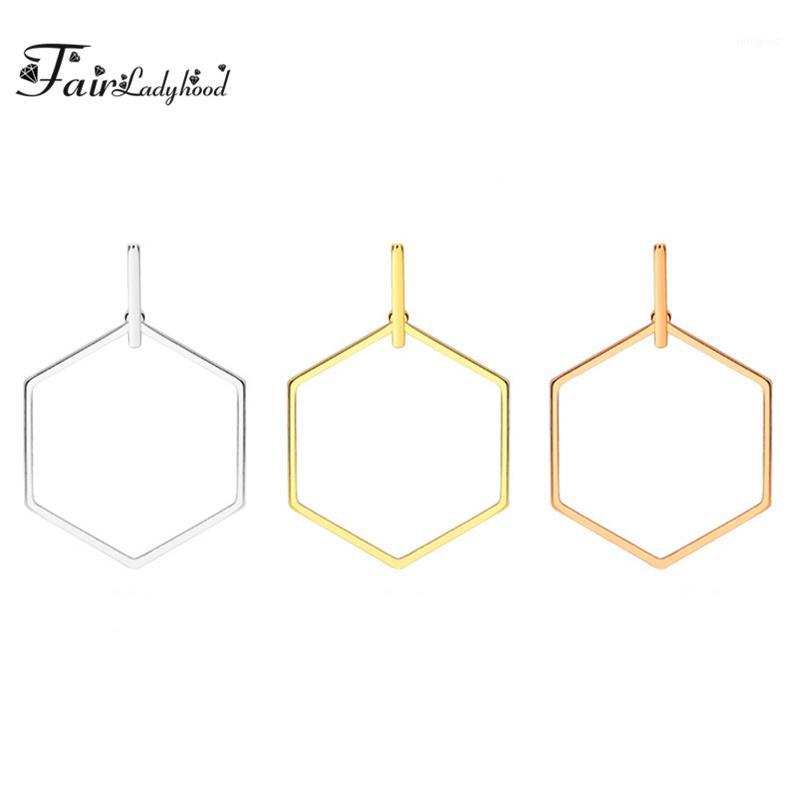 

Hoop & Huggie FairLadyHood Exaggeration 316L Stainless Steel Hexagon Earrings For Women Big Hoops Rose Gold Silver Color Jewelry1